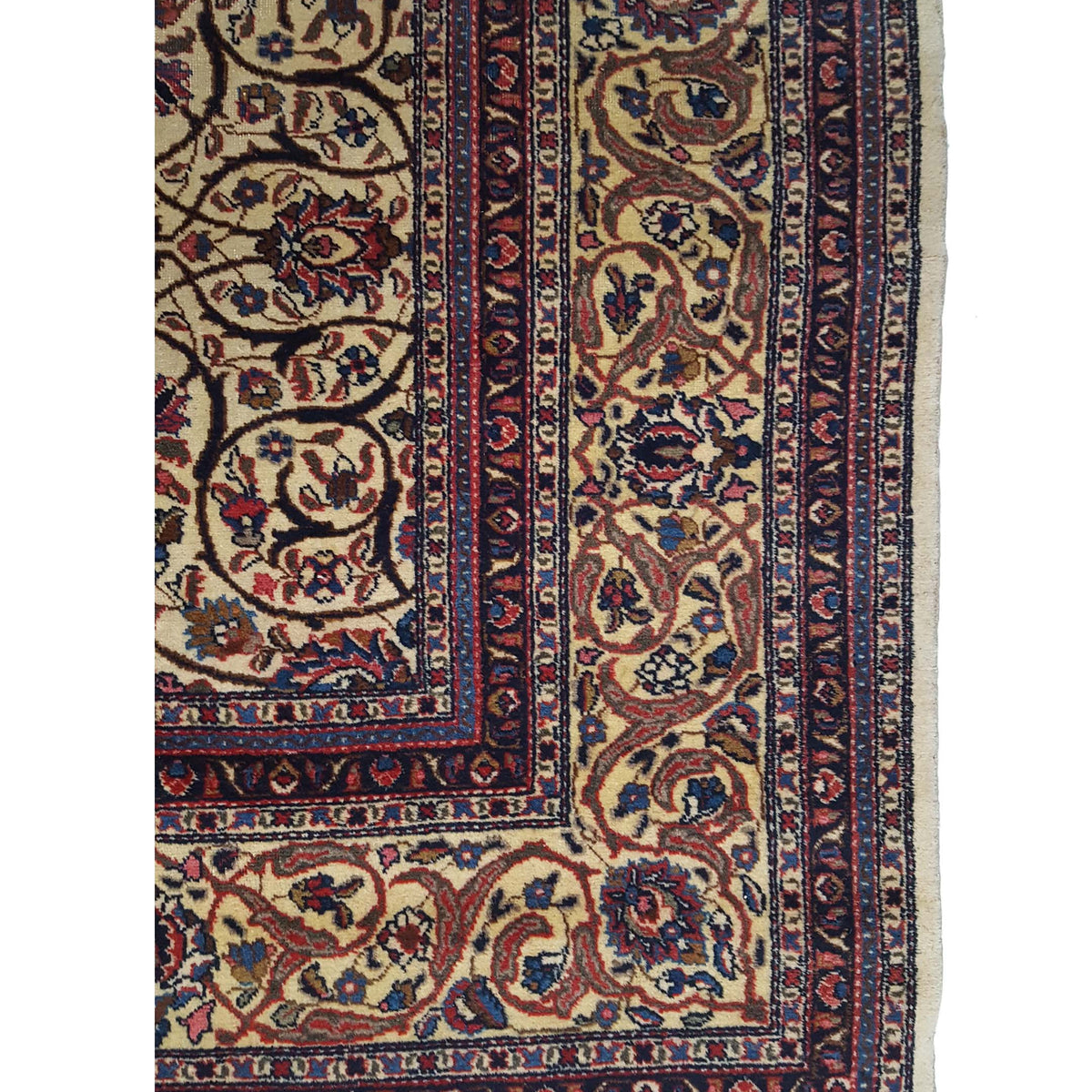Fasa Antique Tabriz 2661 Ivory Beige Traditional Antique Rug