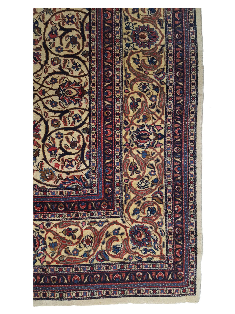 Fasa Antique Tabriz 2661 Ivory Beige Traditional Antique Rug