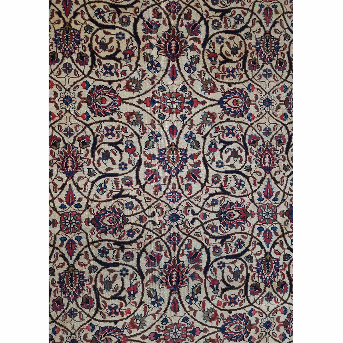 Fasa Antique Tabriz 2661 Ivory Beige Traditional Antique Rug