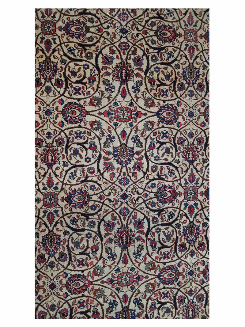Fasa Antique Tabriz 2661 Ivory Beige Traditional Antique Rug