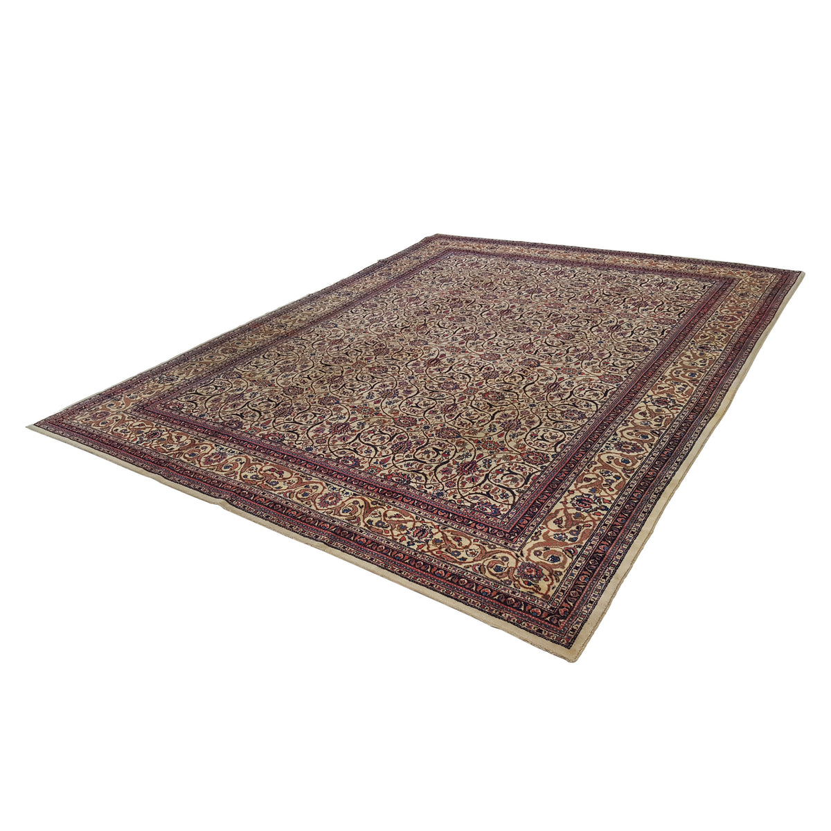 Fasa Antique Tabriz 2661 Ivory Beige Traditional Antique Rug