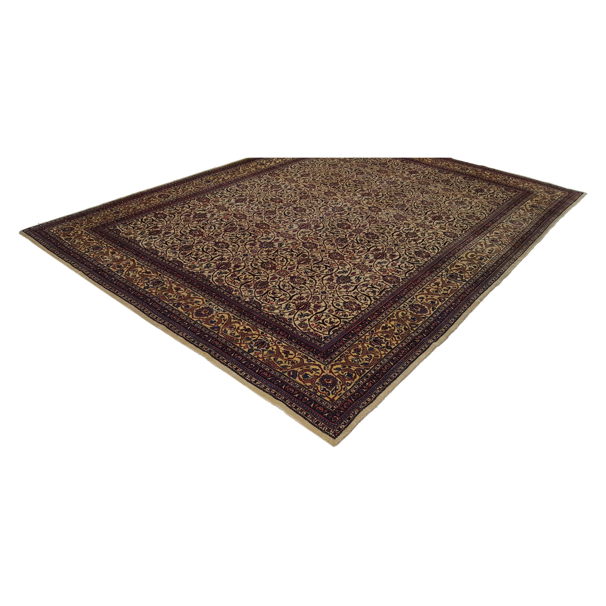 Fasa Antique Tabriz 2661 Ivory Beige Traditional Antique Rug