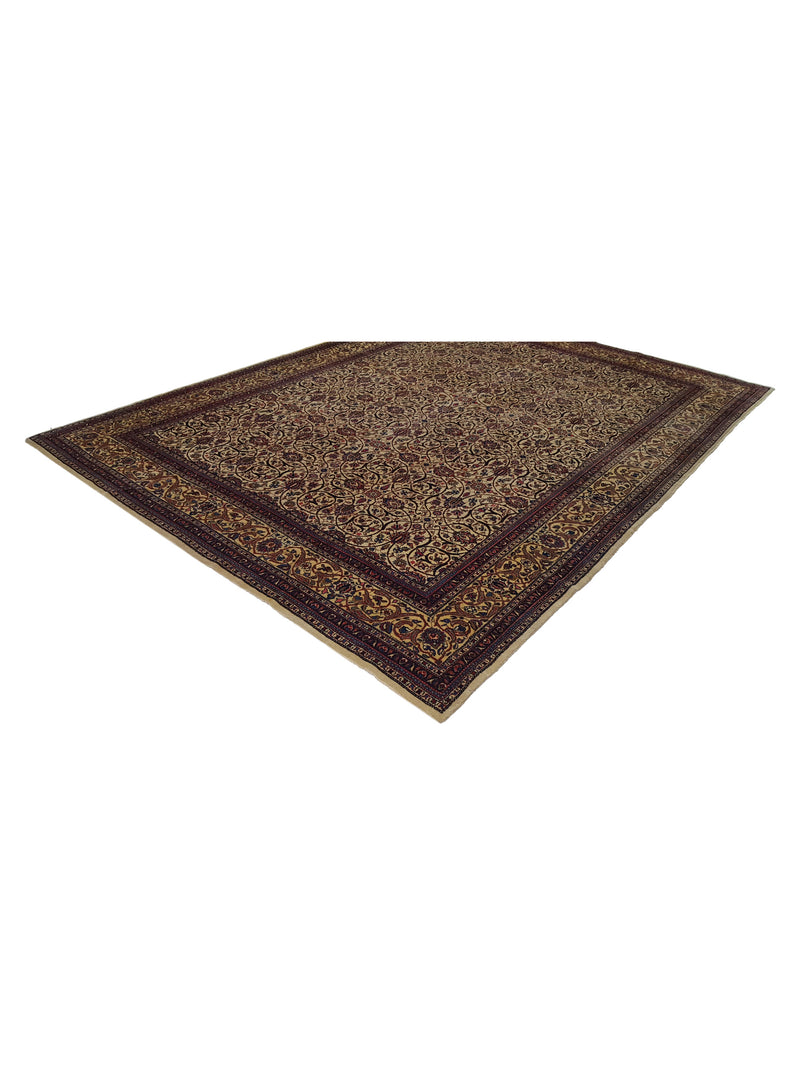 Fasa Antique Tabriz 2661 Ivory Beige Traditional Antique Rug