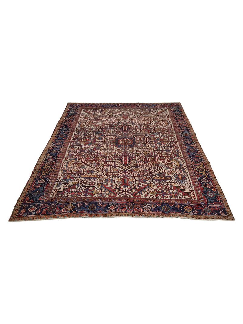 Fasa Antique Heriz 2667 Ivory Rust Traditional Antique Rug