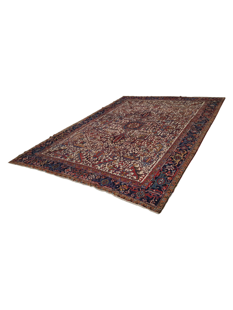 Fasa Antique Heriz 2667 Ivory Rust Traditional Antique Rug