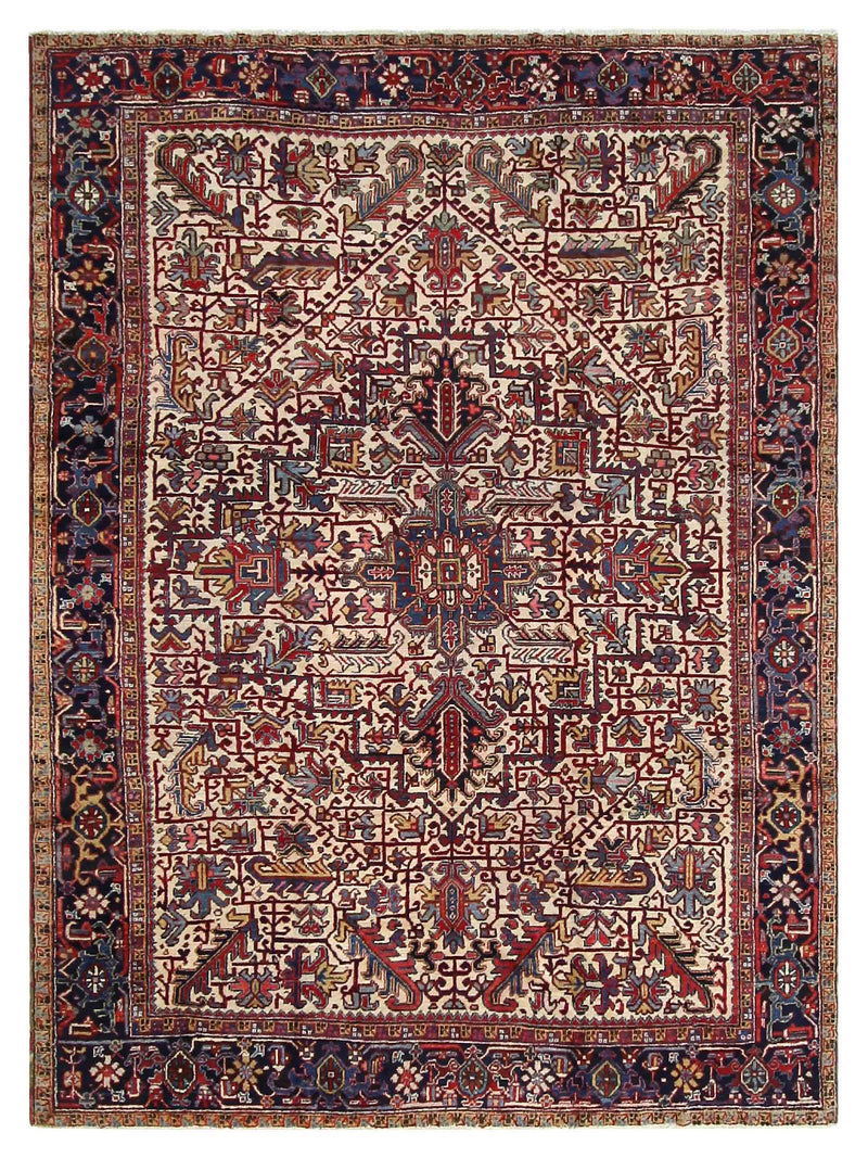 Fasa Antique Heriz  Ivory Rust Traditional