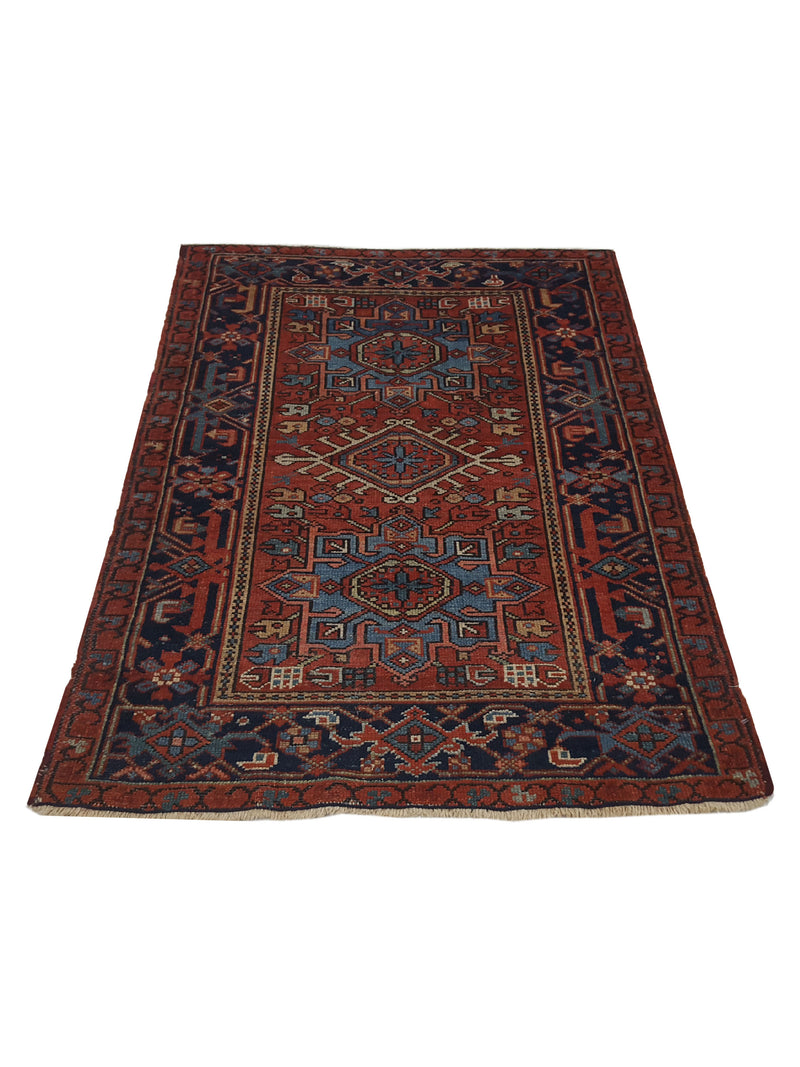 Fasa Antique Karajah 2681 Rust Blue Traditional Antique Rug