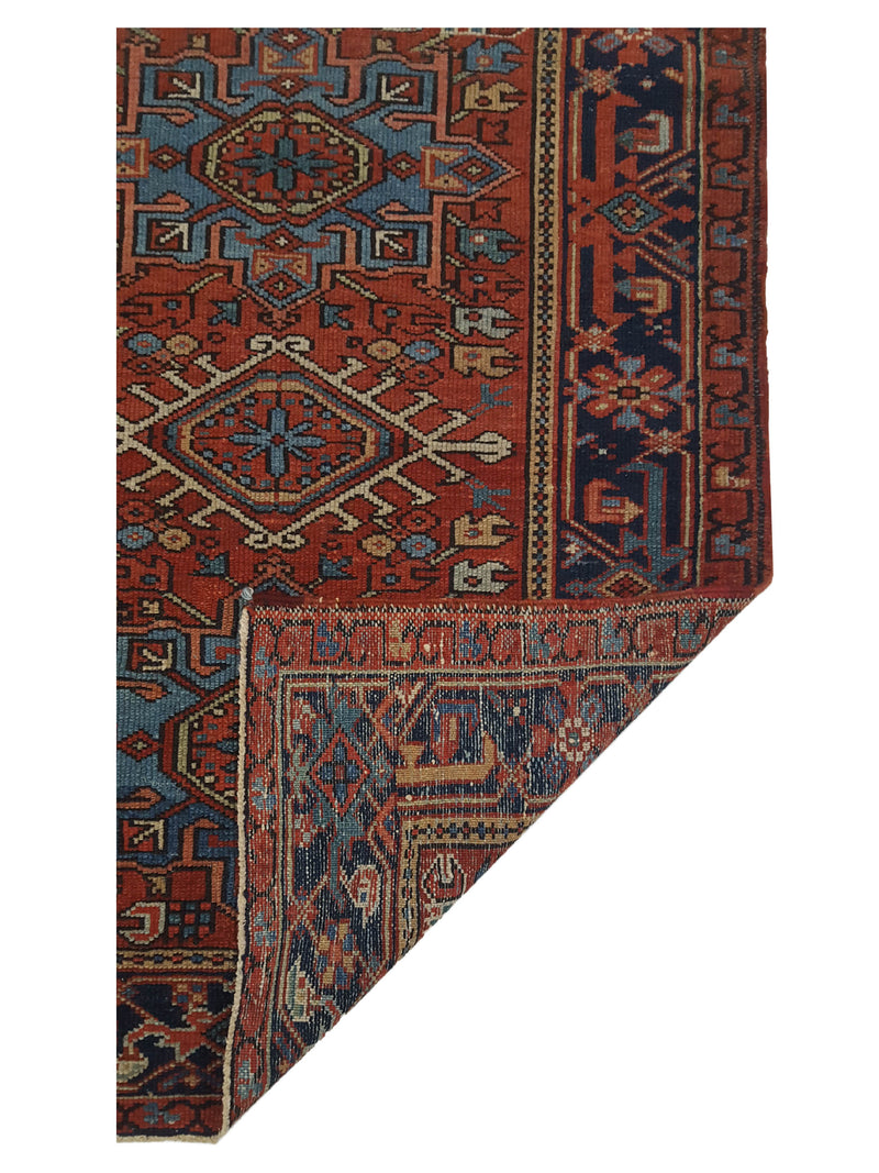 Fasa Antique Karajah 2681 Rust Blue Traditional Antique Rug