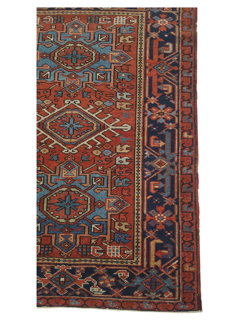 Fasa Antique Karajah 2681 Rust Blue Traditional Antique Rug