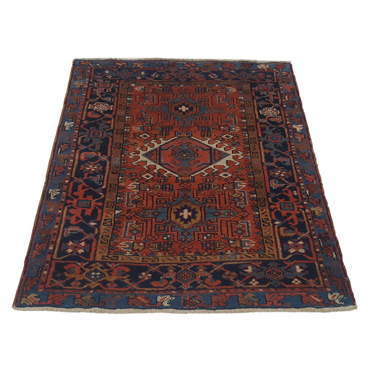Fasa Antique Heriz 2682 Blue Navy Traditional Antique Rug