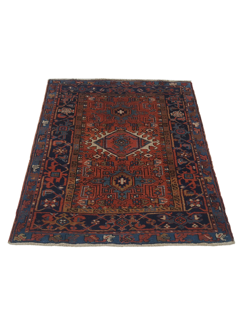 Fasa Antique Heriz 2682 Blue Navy Traditional Antique Rug