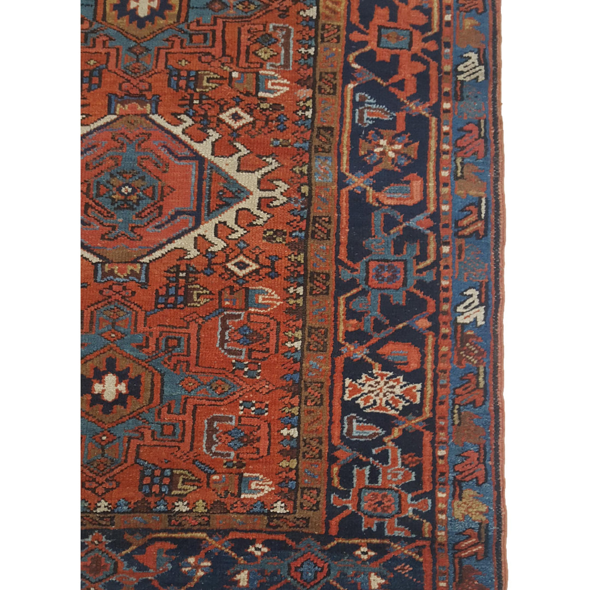 Fasa Antique Heriz 2682 Blue Navy Traditional Antique Rug