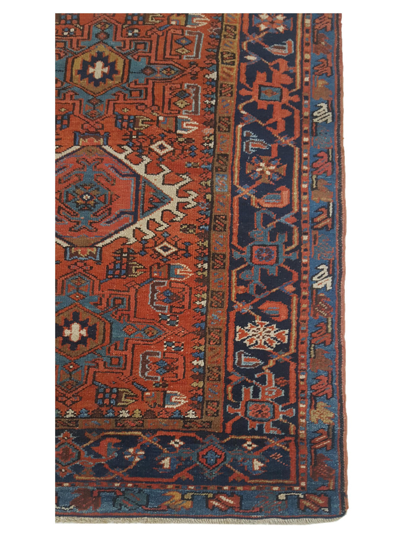 Fasa Antique Heriz 2682 Blue Navy Traditional Antique Rug
