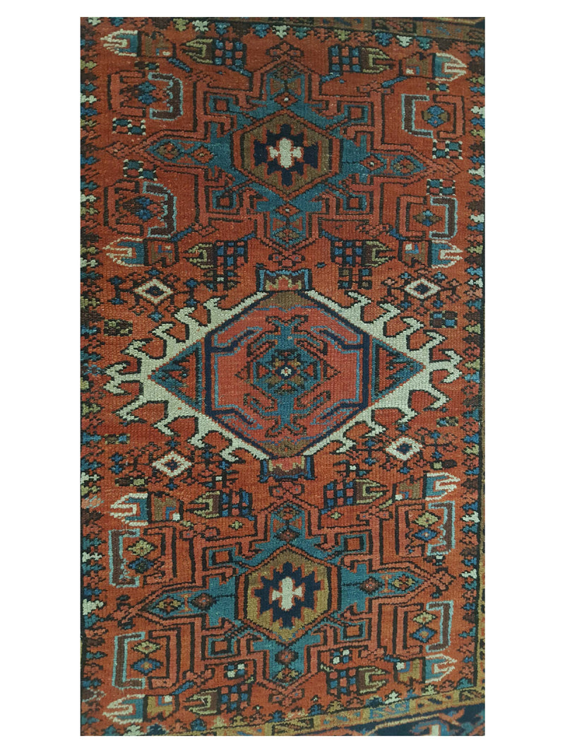Fasa Antique Heriz 2682 Blue Navy Traditional Antique Rug