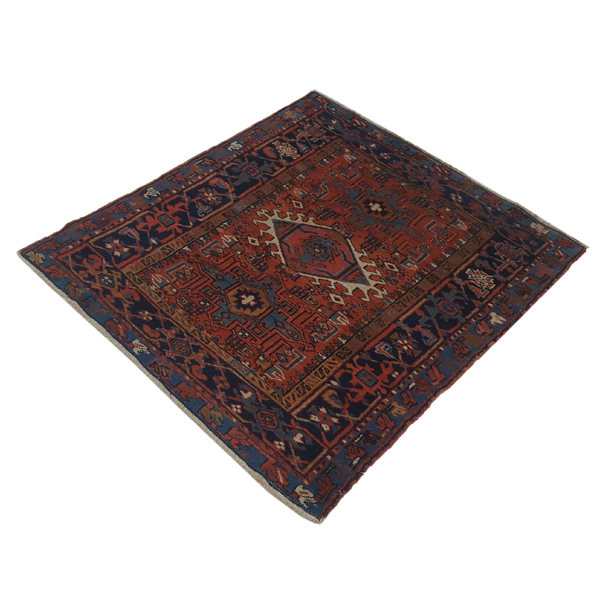 Fasa Antique Heriz 2682 Blue Navy Traditional Antique Rug