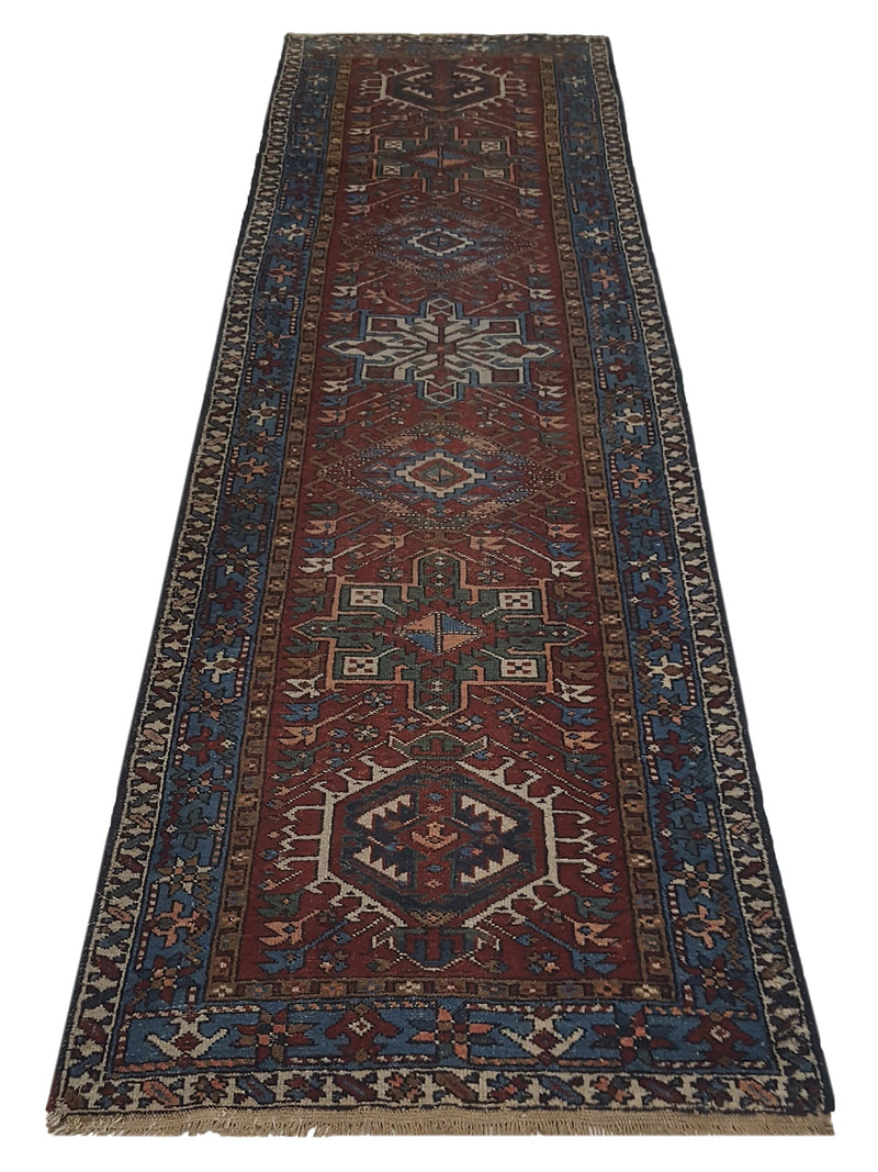 Fasa Antique Heriz 2751 Rust Blue Traditional Antique Rug
