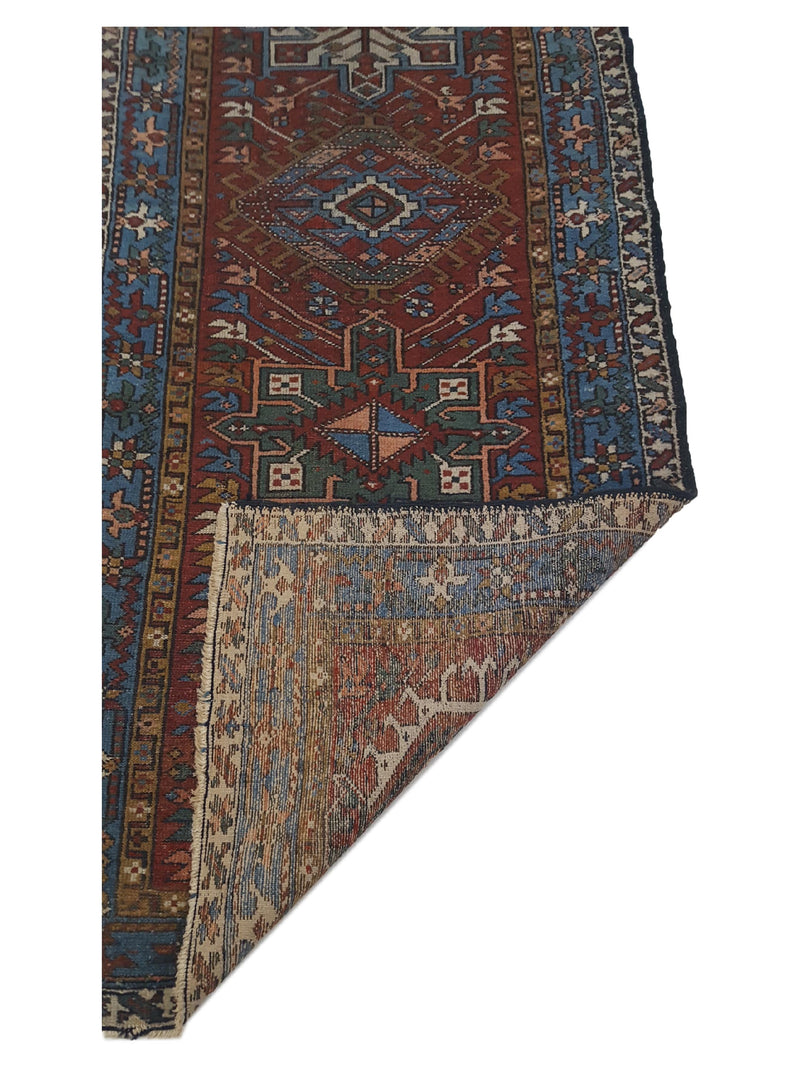 Fasa Antique Heriz 2751 Rust Blue Traditional Antique Rug