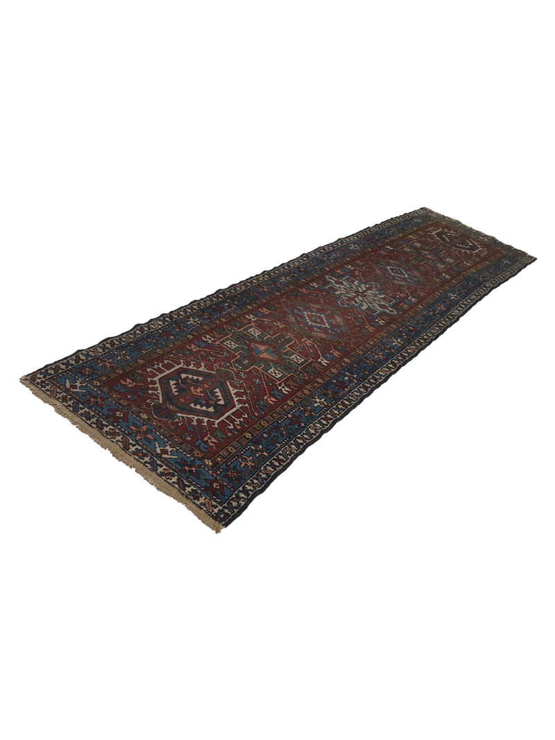 Fasa Antique Heriz 2751 Rust Blue Traditional Antique Rug