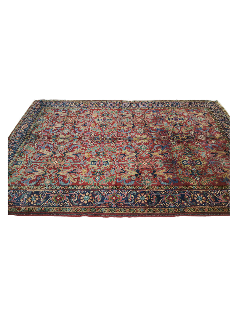 Fasa Antique Heriz 2835 Rust Indigo Traditional Antique Rug