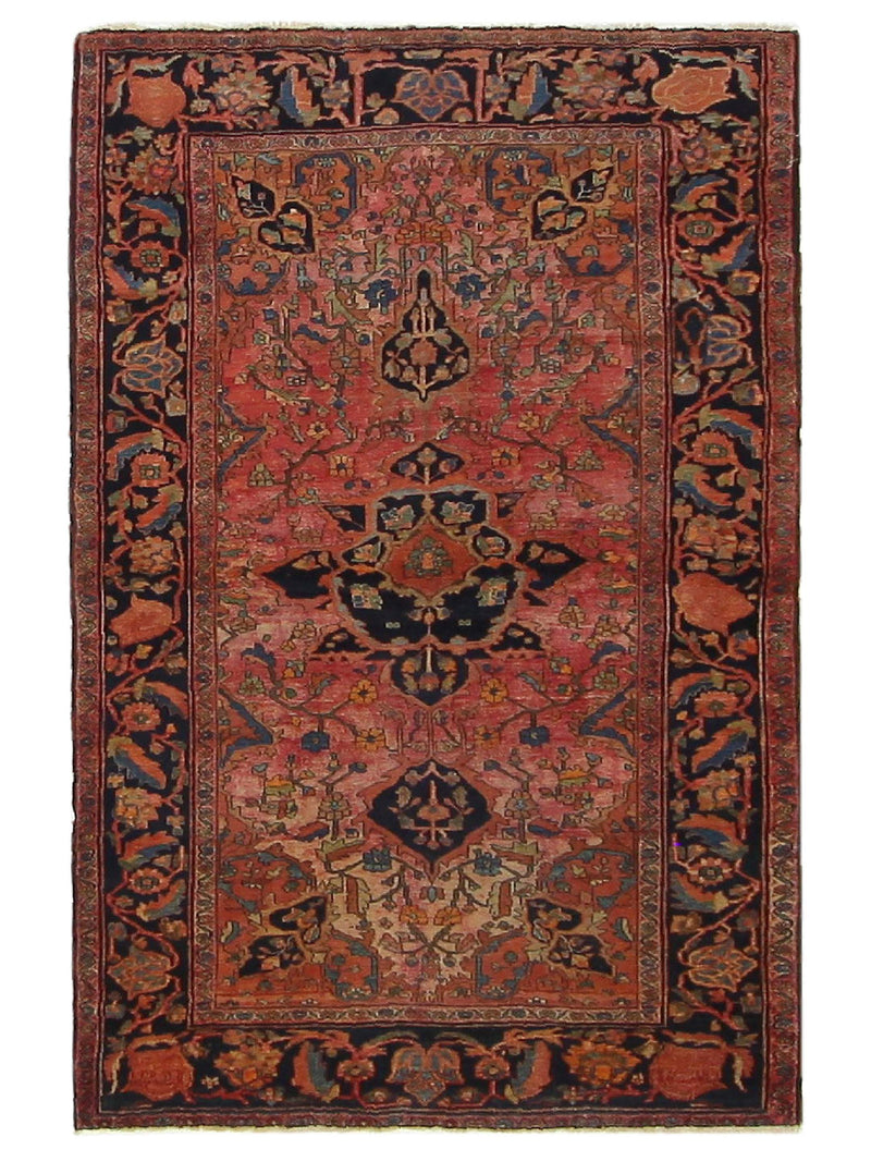 Fasa Antique Farahan  Pink Rust Indigo Traditional