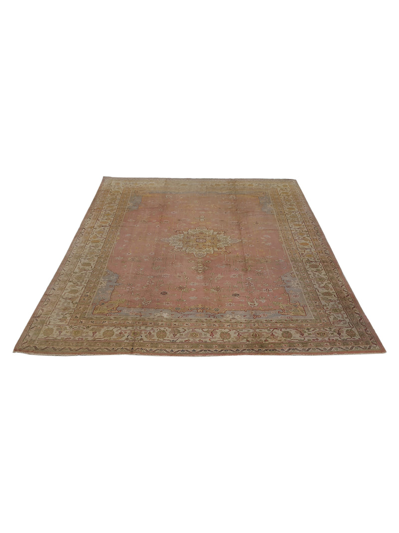 Fasa Antique Ushak 2882 Pink Ivory Traditional Antique Rug