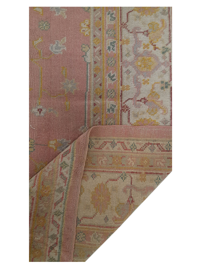 Fasa Antique Ushak 2882 Pink Ivory Traditional Antique Rug