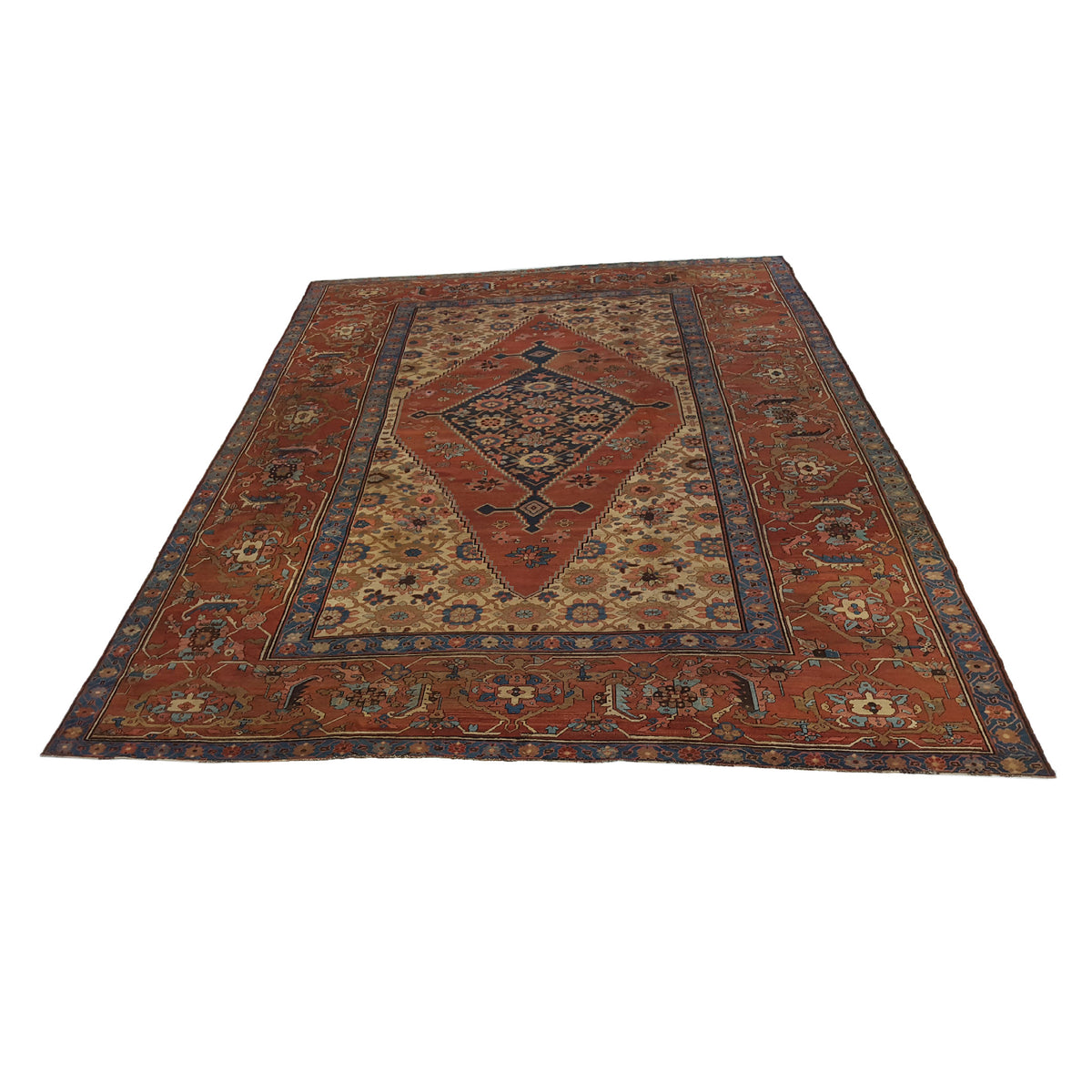 Fasa Antique Bakhsheyesh 2901 Ivory Rust Traditional Antique Rug