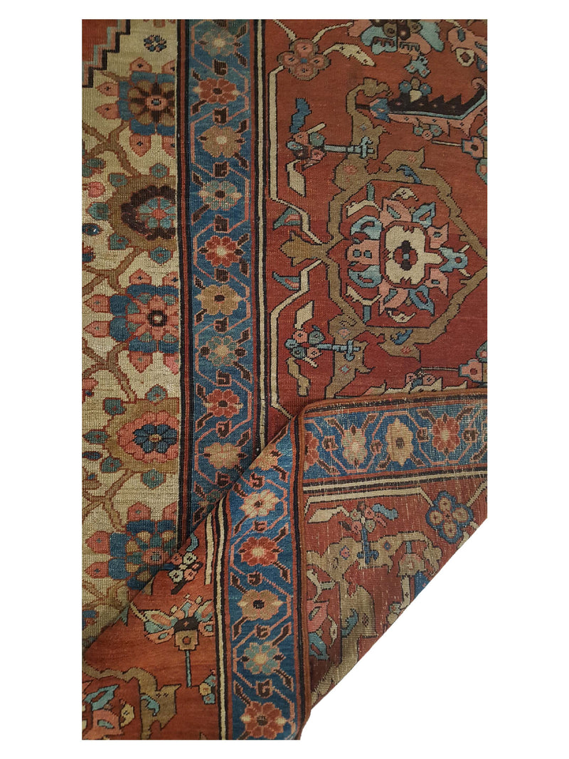 Fasa Antique Bakhsheyesh 2901 Ivory Rust Traditional Antique Rug