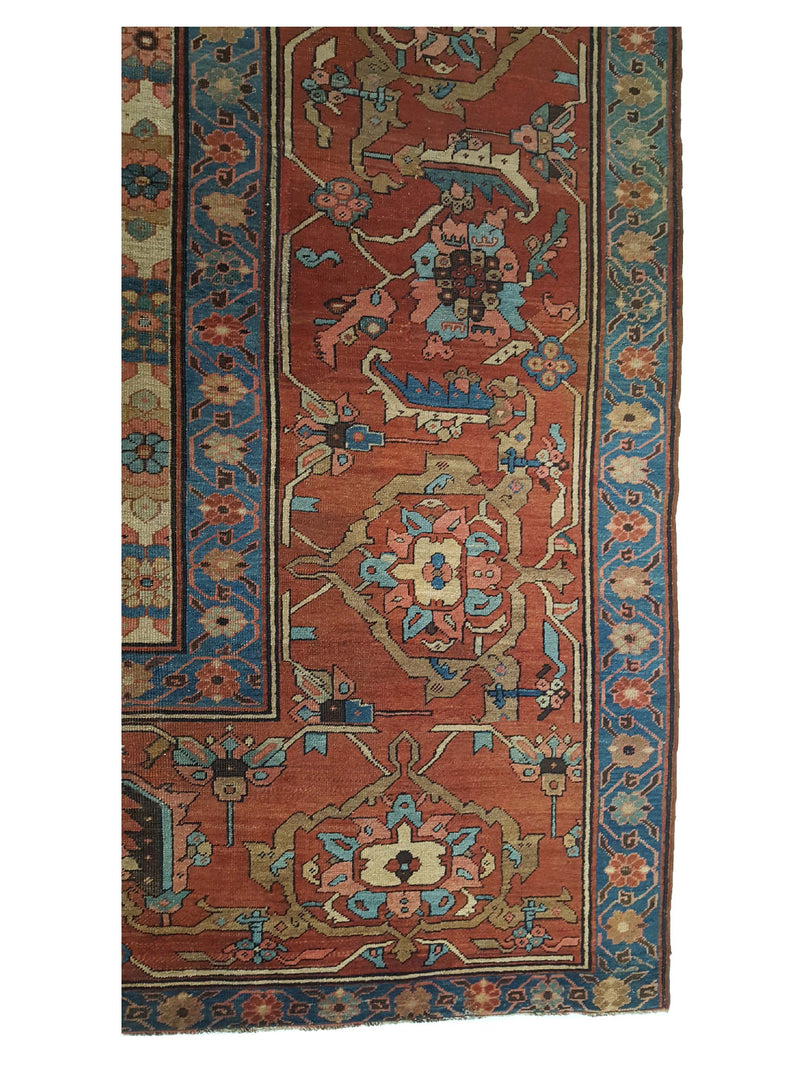 Fasa Antique Bakhsheyesh 2901 Ivory Rust Traditional Antique Rug