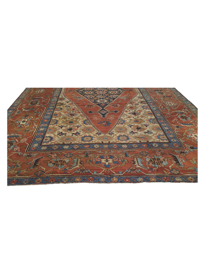 Fasa Antique Bakhsheyesh 2901 Ivory Rust Traditional Antique Rug