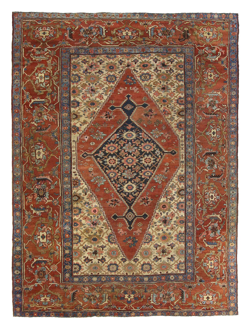 Fasa Antique Bakhsheyesh  Ivory Rust Traditional