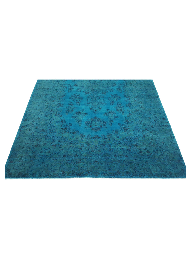 Fasa Antique Kerman 2902 Turquoise Multi Traditional Antique Rug