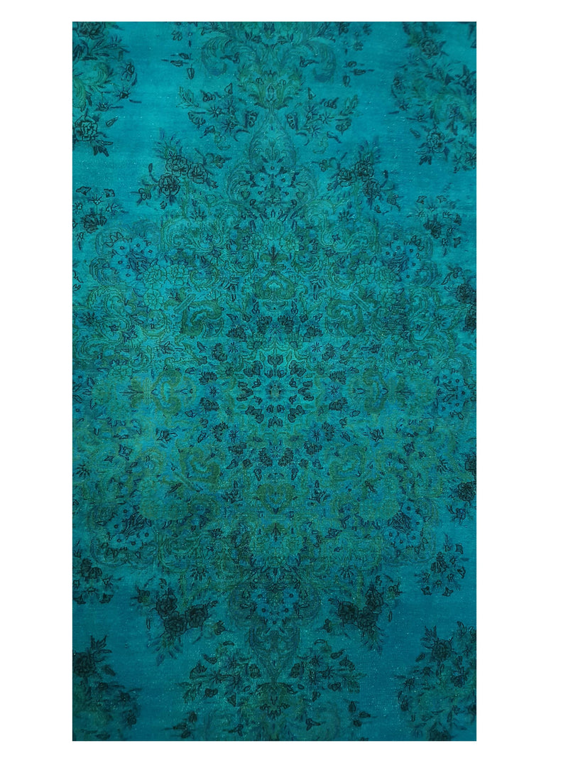 Fasa Antique Kerman 2902 Turquoise Multi Traditional Antique Rug