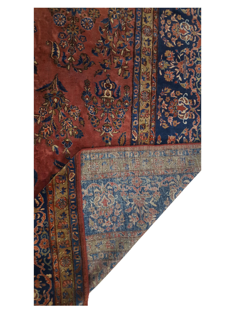 Fasa Antique Kashan 2957 Rust Indigo Traditional Antique Rug