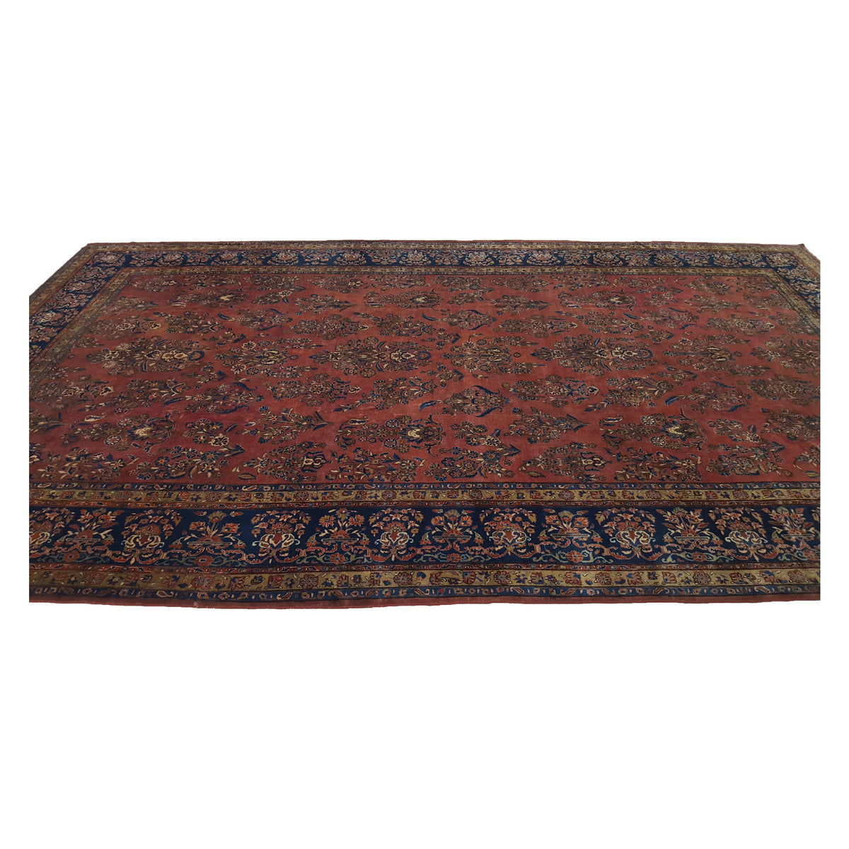 Fasa Antique Kashan 2957 Rust Indigo Traditional Antique Rug