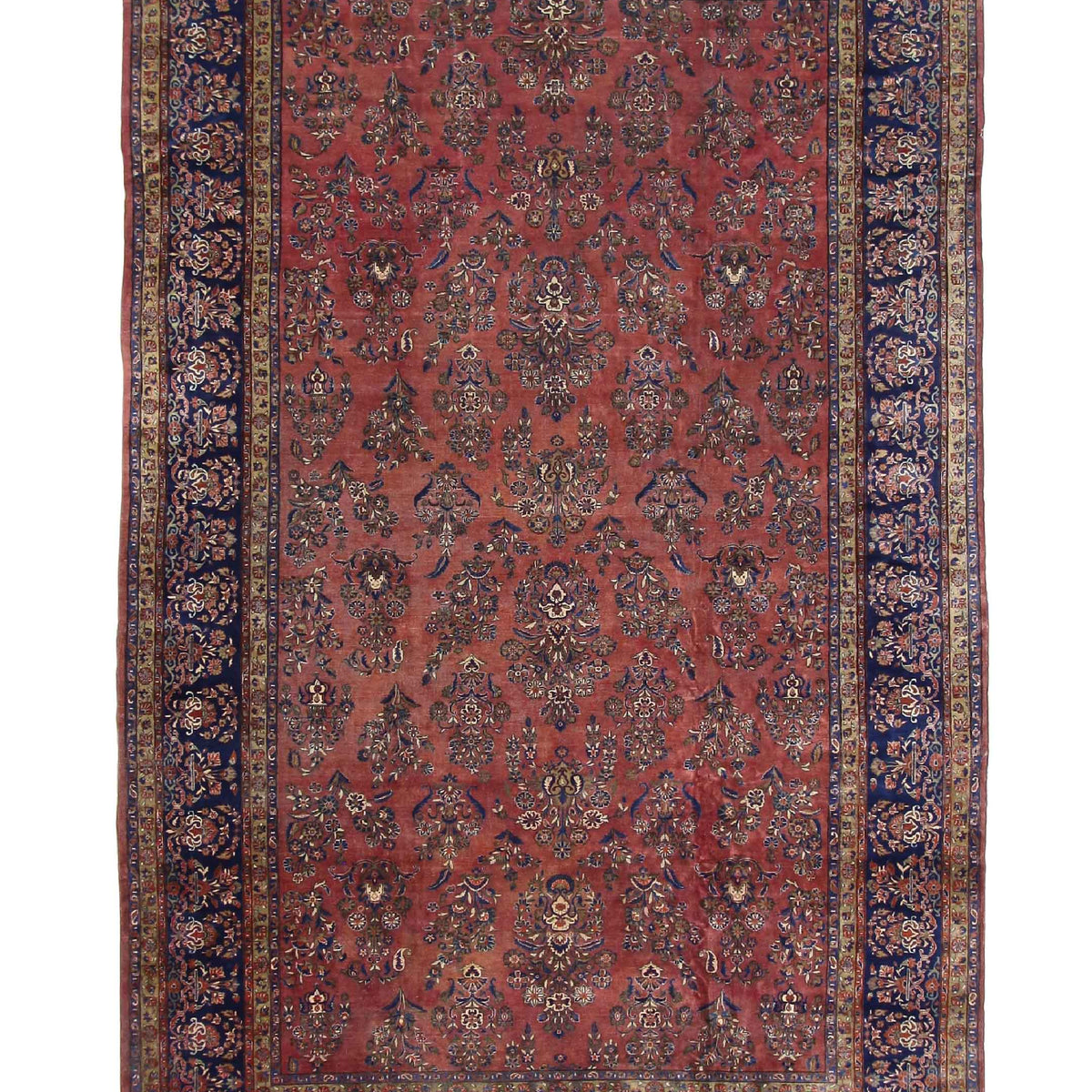 Fasa Antique Kashan  Rust Indigo Traditional