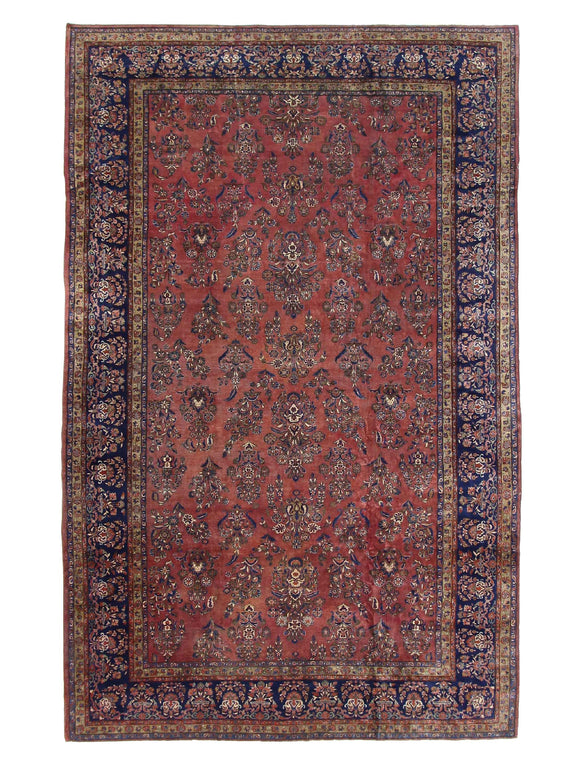 Fasa Antique Kashan  Rust Indigo Traditional