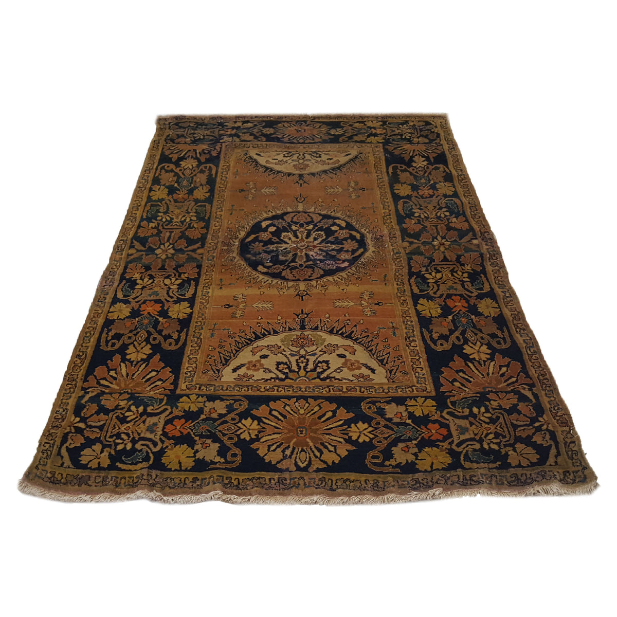 Fasa Antique Tabriz 3034 Orange Brown Traditional Antique Rug