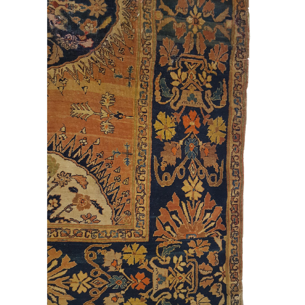 Fasa Antique Tabriz 3034 Orange Brown Traditional Antique Rug