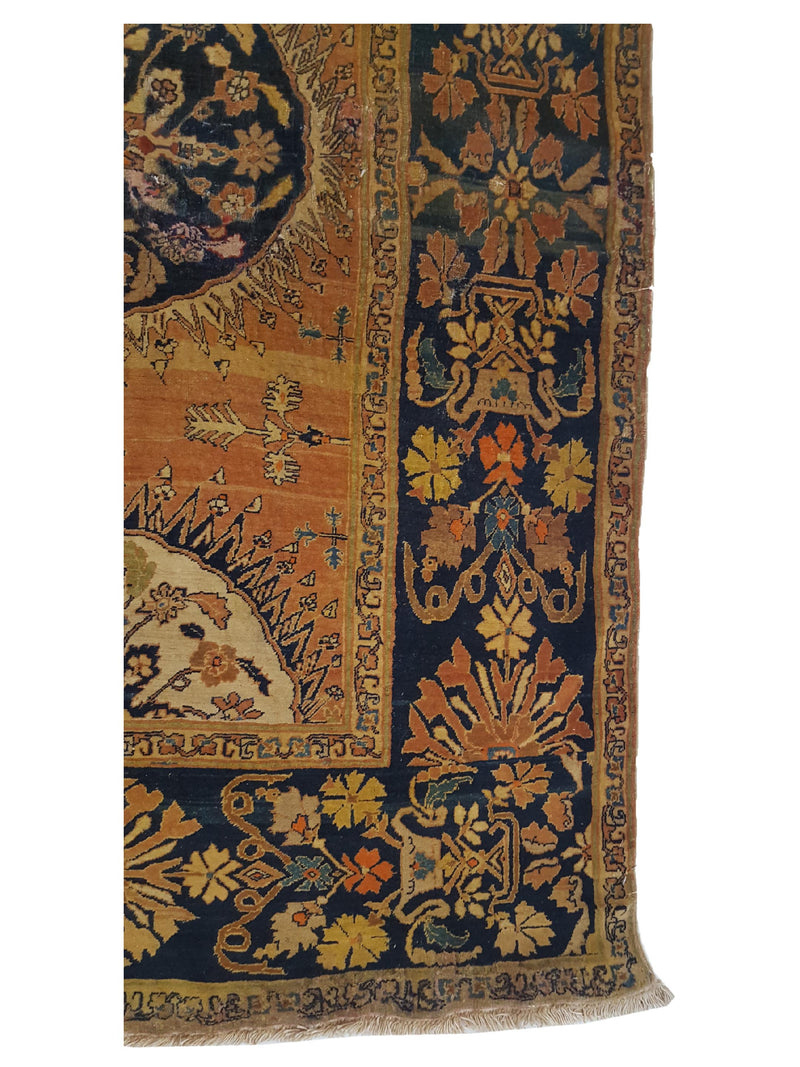 Fasa Antique Tabriz 3034 Orange Brown Traditional Antique Rug