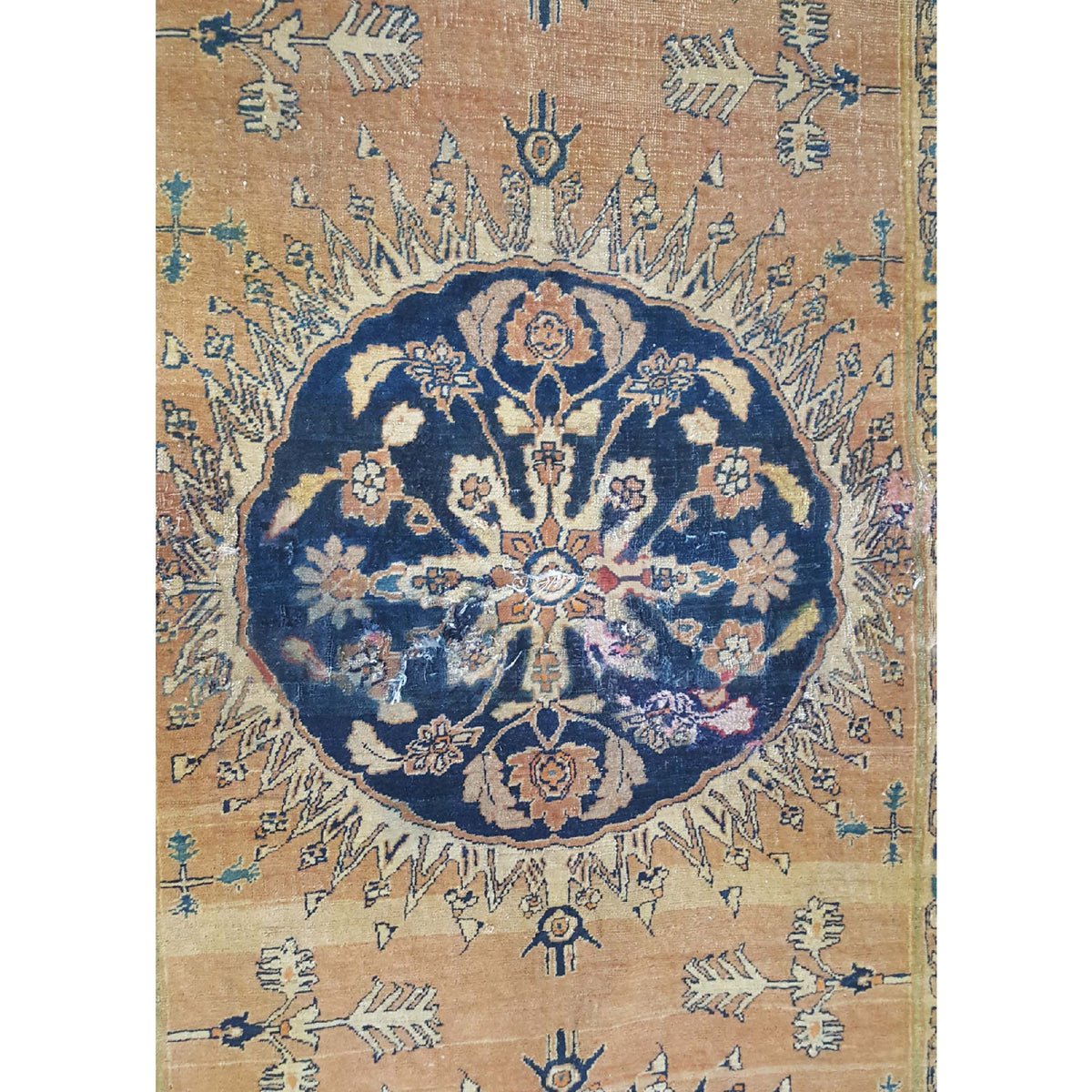 Fasa Antique Tabriz 3034 Orange Brown Traditional Antique Rug