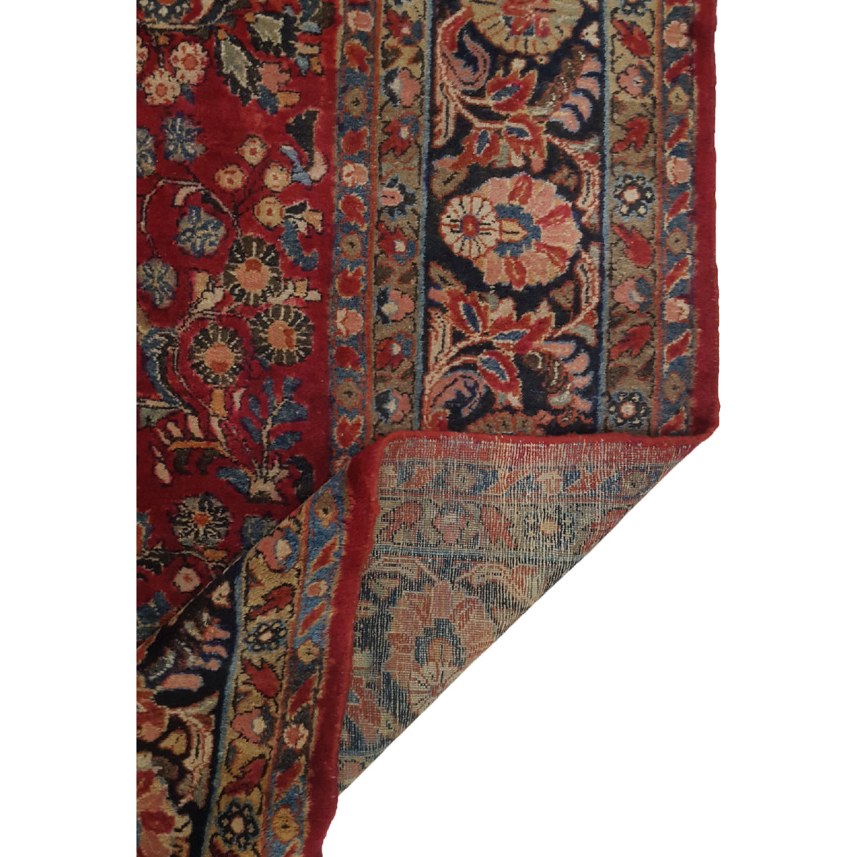 Fasa Antique Sarouk 3089 Burgundy Black Traditional Antique Rug