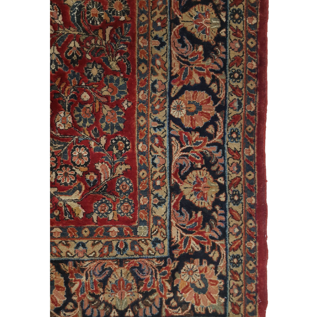 Fasa Antique Sarouk 3089 Burgundy Black Traditional Antique Rug