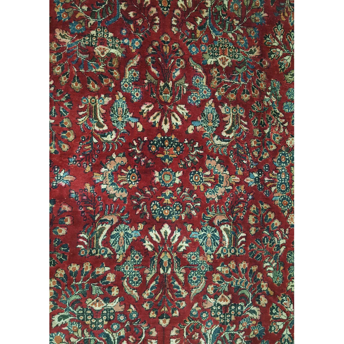 Fasa Antique Sarouk 3089 Burgundy Black Traditional Antique Rug