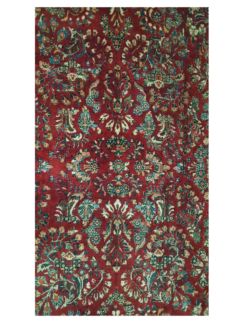 Fasa Antique Sarouk 3089 Burgundy Black Traditional Antique Rug