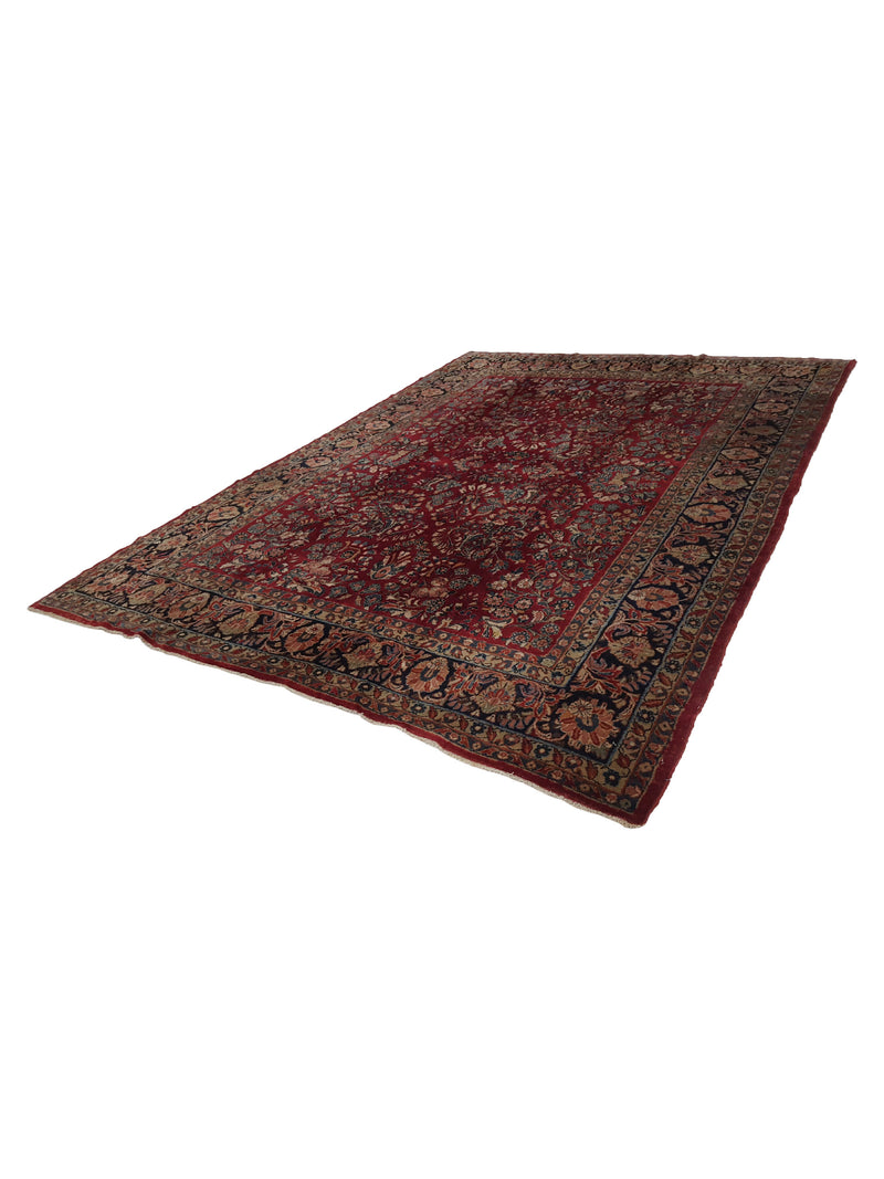 Fasa Antique Sarouk 3089 Burgundy Black Traditional Antique Rug