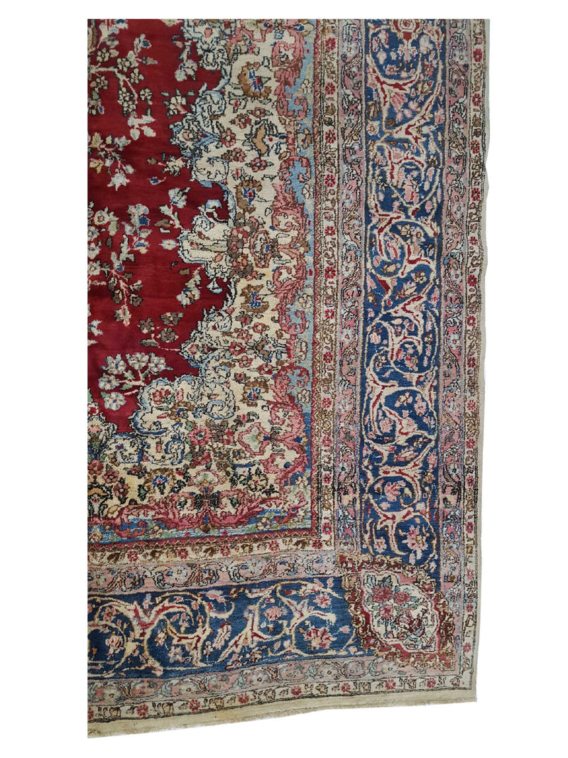 Fasa Antique Kerman 3103 Rust Indigo Traditional Antique Rug