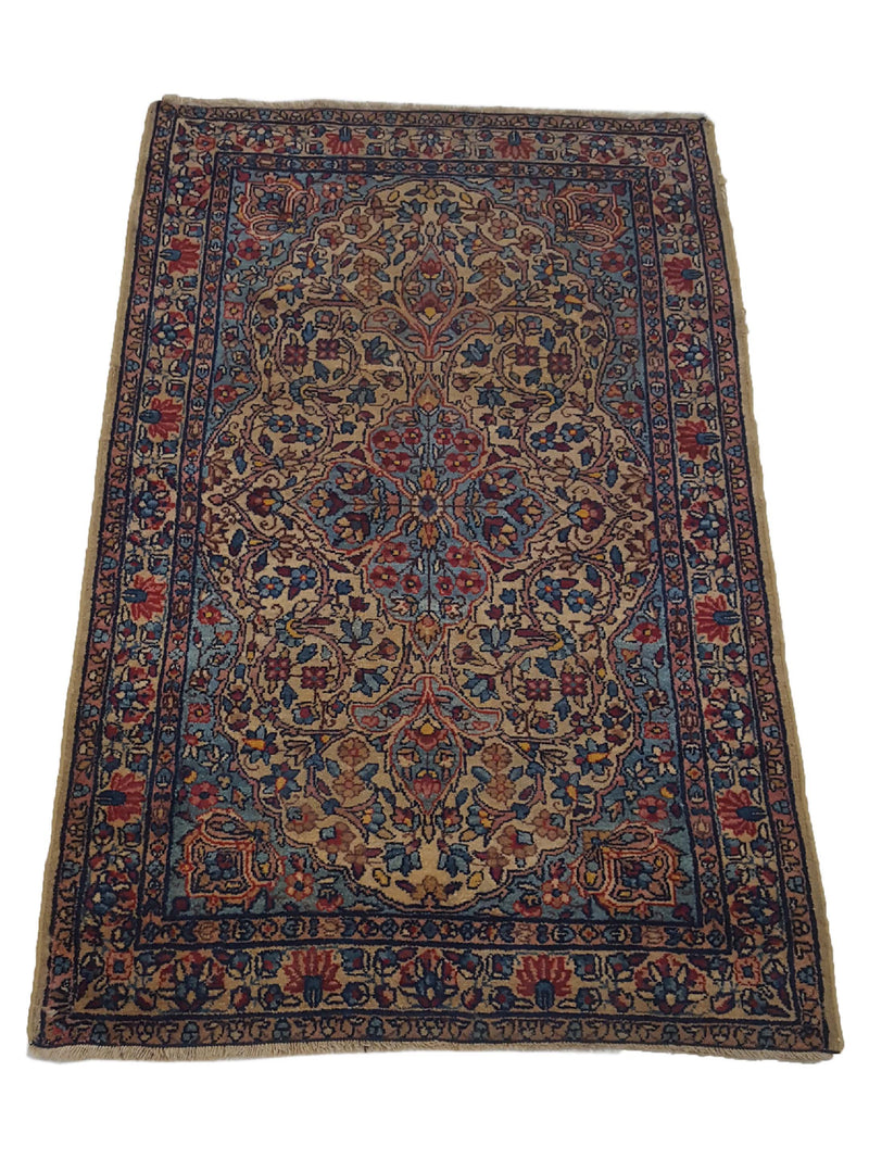 Fasa Antique Kerman 3105 Camel Multi Traditional Antique Rug