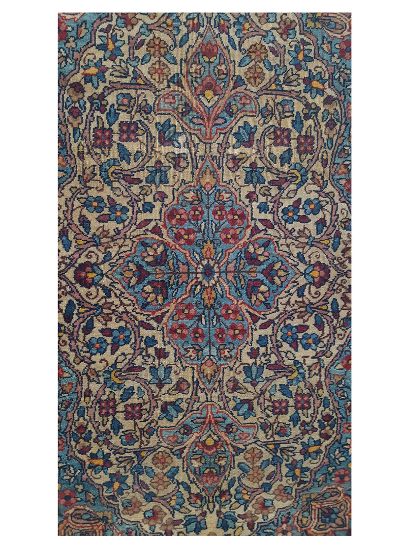 Fasa Antique Kerman 3105 Camel Multi Traditional Antique Rug