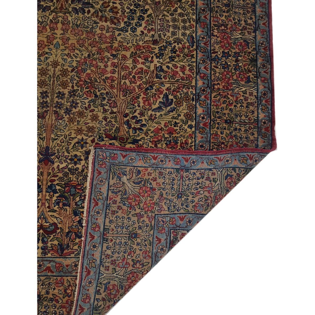 Fasa Antique Kerman 3109 Ivory Multi Traditional Antique Rug
